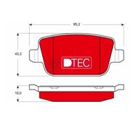 1x Kit de plaquettes de frein, frein à disque TRW GDB1732DTE convient pour