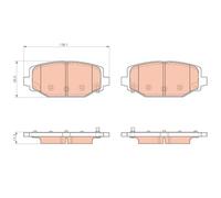 1x Kit de plaquettes de frein, frein à disque TRW GDB1936 convient pour DODGE
