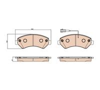 1x Kit de plaquettes de frein, frein à disque TRW GDB2069 convient pour FIAT