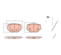 1x Kit de plaquettes de frein, frein à disque TRW GDB2470 convient pour