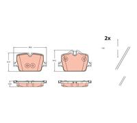 1x Kit de plaquettes de frein, frein à disque TRW GDB2487 convient pour BMW
