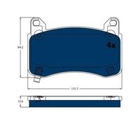 1x Kit de plaquettes de frein, frein à disque TRW GDB2555BTE convient pour