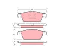 1x Kit de plaquettes de frein, frein à disque TRW GDB3108 convient pour