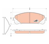 1x Kit de plaquettes de frein, frein à disque TRW GDB3484 convient pour LEXUS