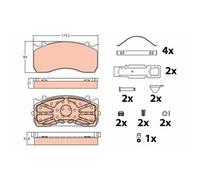 1x Kit de plaquettes de frein, frein à disque TRW GDB5073 convient pour SAETA