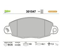 Valeo Plaquettes de frein Essential 301547 – Jeu de 4 Essieu avant – Certifiées ECE-R90