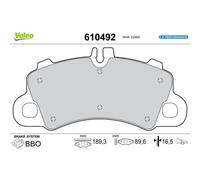 1x Kit de plaquettes de frein, frein à disque VALEO 610492 convient pour