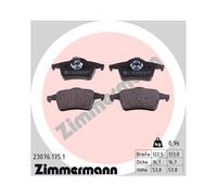 1x Kit de plaquettes de frein, frein à disque ZIMMERMANN 23076.175.1