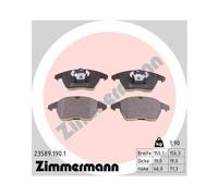 1x Kit de plaquettes de frein, frein à disque ZIMMERMANN 23589.190.1