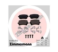Plaquettes de frein 24483.170.2 ZIMMERMANN pour AUDI SEAT VW