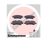1x Kit de plaquettes de frein, frein à disque ZIMMERMANN 25603.175.1