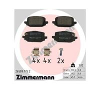 ZIMMERMANN Plaquettes de frein 26589.175.2 pour Nissan Qashqai III