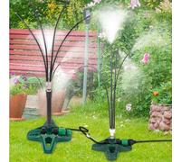 1x Kit de refroidissement par brouillard sur pied, Misting System, système de refroidissement par brouillard Pulvérisateur d'eau avec tige d'extension de 25cm et tube d'extension de 10m pour jardin te