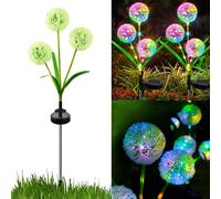 1x Lampes solaires pour extérieur Jardin, Lampes solaires multicolores pour extérieur Led Solar Garden Lights, 2Modus Solar Löwahn Lampe pour pelouse Balcon Terrasse Cour Décoration