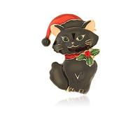 1X Lucky Black Cat Broche Pin Femmes Corsage Cadeau d'anniversaire pour enfants Collier Badge Bijoux Foulards Châle Clip Lady Bijoux Sac Ornement Cadeau de Noël pour homme Très pratique et po