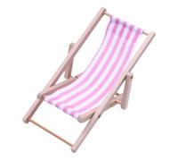 1x Miniature Beach Chair - Mini Decorative Deck Chair, Wooden Doll Lounger, Foldable Deck Chairs for Decoration | Lounge Chairs Model, Furniture Accessories for Home Desk Garden Decor