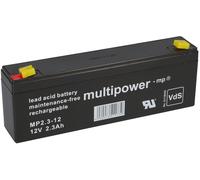 Multipower Batterie au plomb non tissée 12 V, 2,3 Ah, connecteur 4,8 mm, VdS