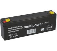 1X Multipower Batterie Plomb MP2,3-12 Pb 12V 2,3Ah VdS G107033, Faston 4,8Mm AGM