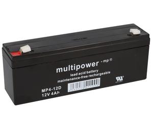 1X Multipower Batterie Plomb MP4-12D Pb 12V 4Ah Faston 4,8 ES4-12D