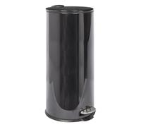 1x Noir 30L Rond Acier Inoxydable Poubelle à Pédale de Cuisine Déchets