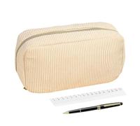 1x Pencil Pouch - 22x11x7cm Aesthetic Pencil Case, Multi-Purpose School Pencils Case, Artistic Corduroy Bag | School Stationery Container For Travel, Commuting, Painting, Marking, Journaling