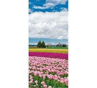 1x Poster de porte autocollant Hollande -90x200cm -Tulipes - Poster