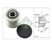 1x Poulie roue libre, alternateur Schaeffler INA 535 0140 10 convient pour
