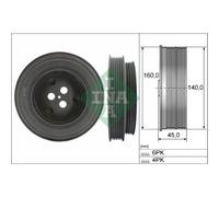 1x Poulie, vilebrequin Schaeffler INA 544 0131 10 convient pour CITROËN FORD