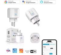 1x Prise intelligente WiFi WLAN avec mesure de l'intensité et commande vocale, minuterie, application SmartLife, Mini Smart Plug, Alexa & Google