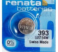 1x Renata Pile de Montre 0% Mercure Oxyde d’Argent, 393 (SR754W)