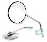 Autre pièce détachée vélo Newton Retroviseur velo gauche ou droit rond chrome (diametre 75mm) fixation collier tige 190mm reglable 22.2 mm