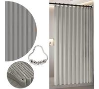 1x Rideau Outdoor gris clair Rideau de terrasse étanche avec crochets, opaque Rideau vertical pour terrasse Pavillon Balcon, H 200 x L 140 cm