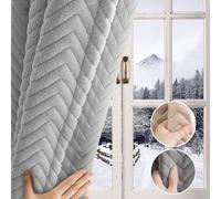 1x Rideau thermique Protection contre le froid Thermo Rideau à fronces Rideaux opaques 100% occultants Rideaux de protection thermique Rideaux d'occultation, 140x213cm, Gris