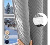 1x Rideau thermique Protection contre le froid Thermo Rideau à fronces Rideaux opaques 100% occultants Rideaux occultants, 140*260cm, Gris