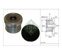 1x Roue libre d'alternateur INA 535 0183 10 adaptée pour BMW STEYR MINI