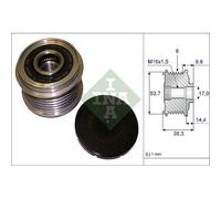 1x Roue libre d'alternateur INA 535 0203 10 adaptée pour BMW OPEL SAAB