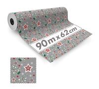 1x Rouleau de Papier Cadeau Gris Christmas Pine Trees 62cmx90m - Papier d'emballage pour Noël, Papier D'emballage de Noël, Recyclé