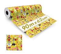 1x Rouleau de Papier Cadeau Jaune Happy Child 62cmx90m - Papier d'emballage pour Noël, Papier D'emballage de Noël, Recyclé