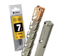 1x SDS Plus Foret à 4 tranchants PGM pour marteau perforateur Ø 7 mm x 95 mm - AMBOSS SDS Crusher 4 - Foret à béton HM professionnel 7 x 95 - Foret à pierre, béton armé, maçonnerie, brique, grès