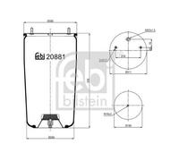 1x Soufflet de suspension, suspension pneumatique FEBI BILSTEIN 20881