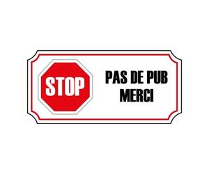 1x stop pas de pub publicité boite aux lettres sticker autocollant logo 3