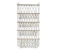 1x Stuffed Animal Net - Stuffed Toy Net, Plush Animal Rack | 4 Layers Wall Mounted Hanging Stufffed Animals Holder, Boho Plush Storage, Height Adjustable Macrame Toy Storage for Nursery, Playroom