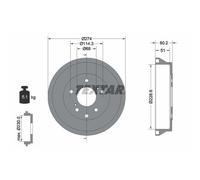 1x Tambour de frein TEXTAR 94047800 convient pour NISSAN