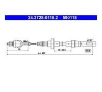 1x Tirette à câble, commande d'embrayage ATE 24.3728-0118.2 convient pour VAG