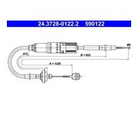ATE 24.3728-0122.2 Câble d'embrayage