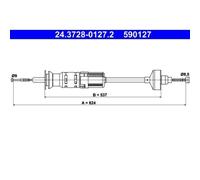 1x Tirette à câble, commande d'embrayage ATE 24.3728-0127.2 convient pour VAG
