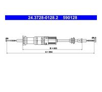 1x Tirette à câble, commande d'embrayage ATE 24.3728-0128.2 convient pour VAG
