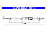 ATE 24.3728-0130.2 Câble d'embrayage