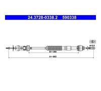 1x Tirette à câble, commande d'embrayage ATE 24.3728-0338.2 convient pour