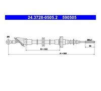 1x Tirette à câble, commande d'embrayage ATE 24.3728-0505.2 convient pour